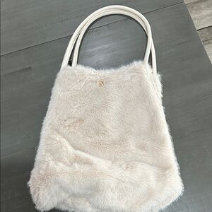 Victoria's Secret Cream Faux Fur Shoulder Bag
